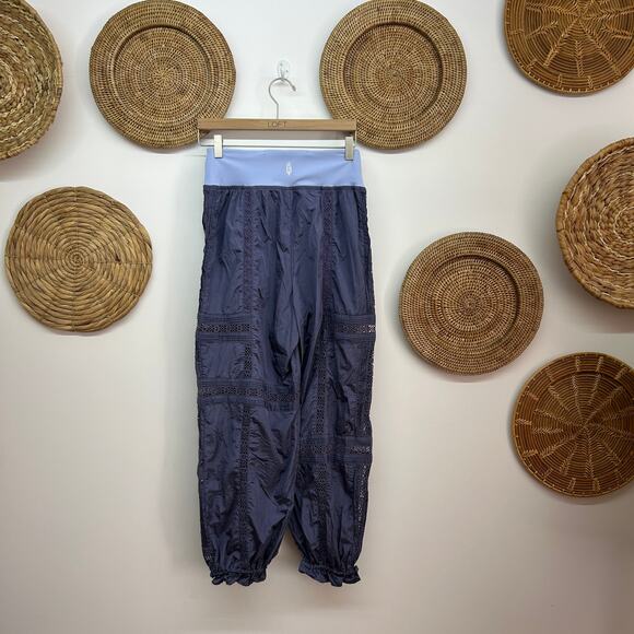 Free People Movement Blue Nylon Matching Two Piece Set Small Activewear Workout - Picture 10 of 12